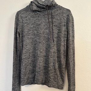 Nike Women's Heather Grey Dri-fit Cowl Neck Pullover Active Top